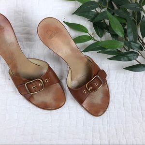 Vintage Leather Coach Mule